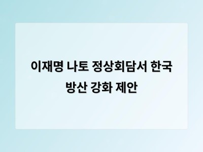 이재명 나토 정상회담서 한국 방산 강화 제안